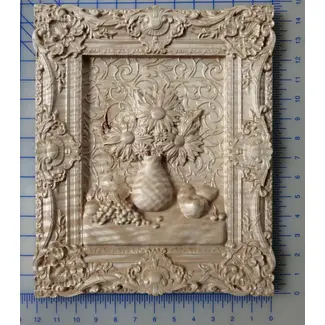 Flowers and Grapes 3d Carving