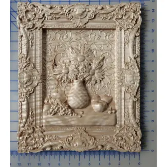 Flowers and Grapes 3d Carving