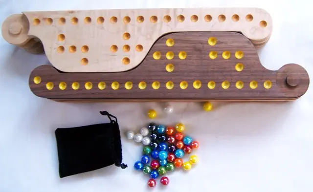 wood marbles and jokers game
