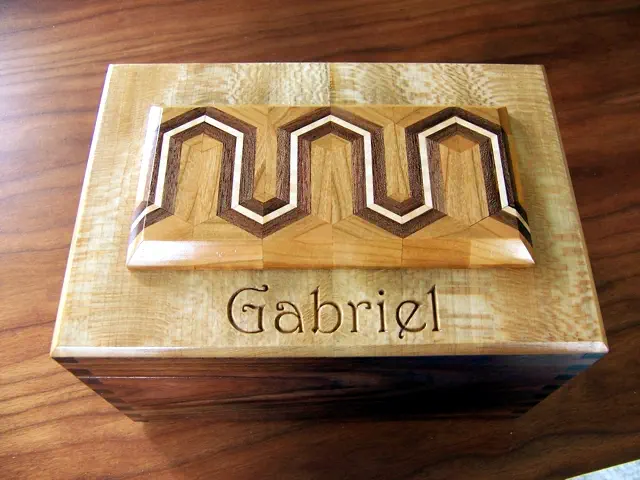 wood box with miter laminate top