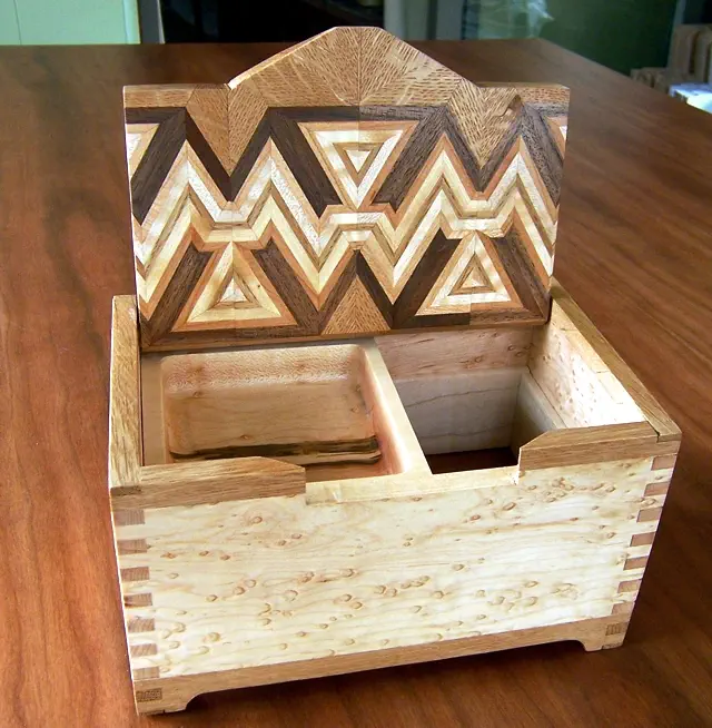 wood box with miter laminate top