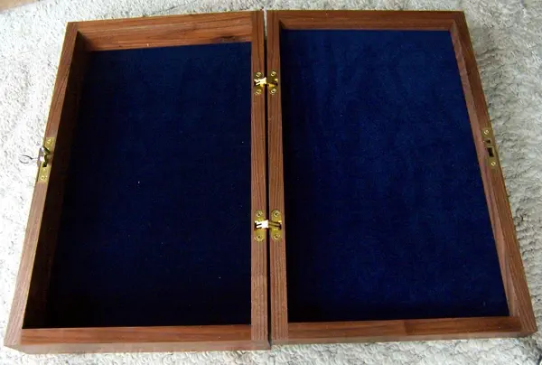 walnut wood box for antique crucifix
