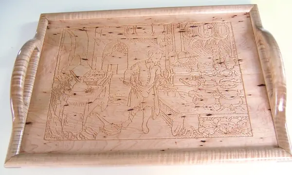 carved wood serving tray