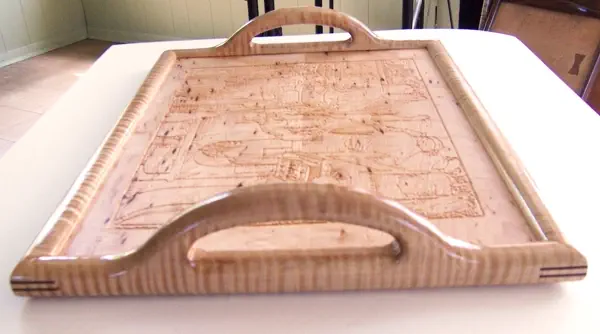 carved wood serving tray